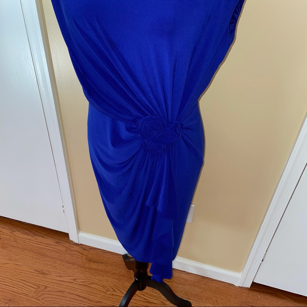Jones Studio Royal Blue Rose Detail Dress - Picture 4 of 7